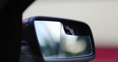 Close-up of a Broken Side Mirror